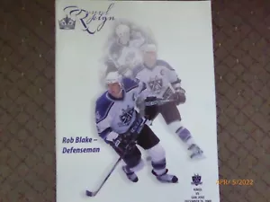 LA KINGS DECEMBER 26, -2000 NHL GAME PROGRAM VS SAN JOSE SHARKS -ROB BLAKE COVER - Picture 1 of 9