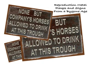 Vintage Railway Signage Reproduction Railway Horses Drink Sign Metal Plaque Sign - Picture 1 of 1