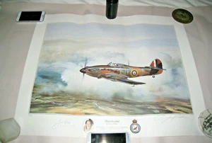 Estampado Huracán Geoff Nutkins Firmado Artista y Piloto Jack Riddle 601 Kent 1940 - Imagen 1 de 9