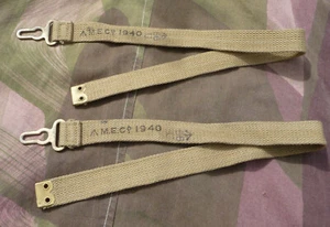 WW2 BRITISH 1940 PATT CAVALRY WEBBING EQUIPMENT STRAPS MECo UNISSUED PAIR - Picture 1 of 1