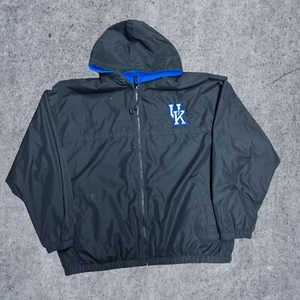 Kentucky Wildcats Reversible Hoodie Jacket Mens 2XL Black Blue NCAA Vintage Gear - Picture 1 of 5