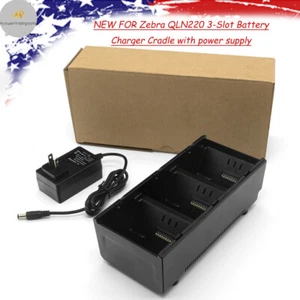 NUEVO PARA Base Cargador Batería Zebra QLN220 3 Ranuras con Fuente de Alimentación - Imagen 1 de 11