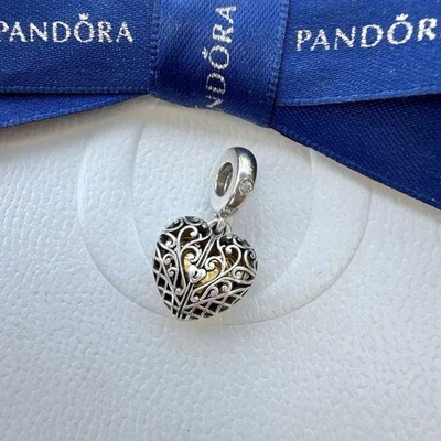 Berloque autêntico Pandora dois tons porta do amor coração ouro clipe pendurado #767577 - Imagem 1 de 4