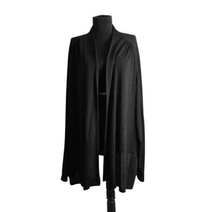 Maggie Barnes Size 5X Womens Cardigan Sweater Black Open Front Lightweight Knit - Picture 1 of 10