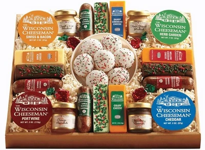 The Wisconsin Cheeseman 21 Favorites - Food Gift Box with Assorted Summer Sau...