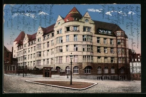 Aachen-B., Ansichtskarte, Blick auf großes Gebäude 1914 - Picture 1 of 2