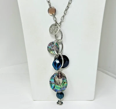 Collar Lia Sophia Neptuno Windsong abulón y cuentas de vidrio gota en Y 22-25" Foto 1 de 4