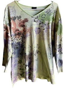 Katina Marie Top Women Size 3X Multicolor 3/4 Sleeves With Some sparkle - Picture 1 of 16