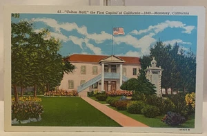 MONTEREY, CALIF.-61--"Colton Hall"-FIRST CAPITOL of CALIFORNIA-1849 Vintage Leinen - Bild 1 von 6