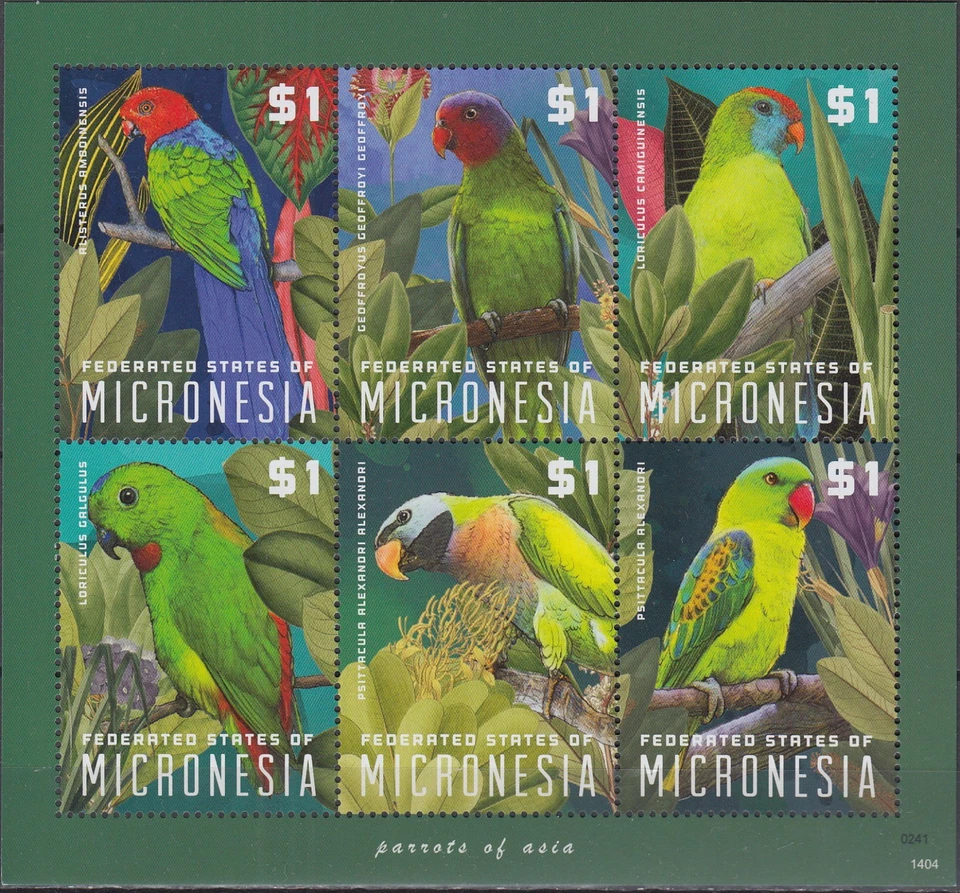 Micronesia S/S Parrots of Asia 2014 MNH-21 Euro - Image 1 of 1