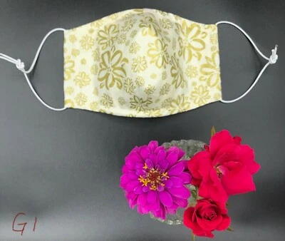 NEW Adult Cloth Face Mask Covering 100% Cotton Mouth Cover Filter Pocket - Image 1 of 4