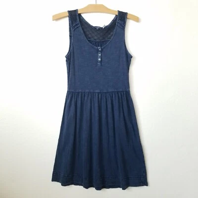 Fat Face Womens 4 Fit&Flare Tank Dress Lace Boho Jersey Grunge Navy - Image 1 of 4