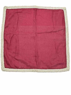 Capa de travesseiro Pottery Barn apenas trança de juta linho vermelho acento lance campo costeiro - Imagem 1 de 4