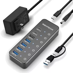 Multi-Device USB 3.2 Hub: 7 Ports, 10Gbps Speed, and Reliable Power Supply - Picture 1 of 1