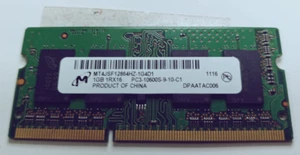 MICRON 1GB 1Rx16 DDR3 Laptop Ram Memory PC3-10600S-9-10-C1 MT4JSF12864HZ-1G4D1 - Picture 1 of 2
