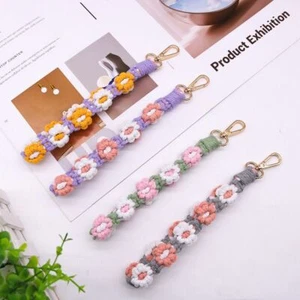 Anti-Lost Flower Woven Phone Chain Flower Braided Key Chain Desktop Decoration - Zdjęcie 1 z 10