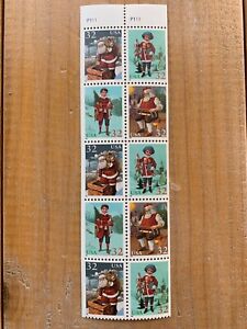 US Stamps SC# 3007b Christmas 32c Bklt. Pane of 10 P# S1111 MNH 1995