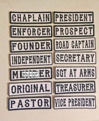 Elige Estilo NEGRO sobre BLANCO 3.5" x 1" Rango de Club de Equitación Hierro en Parches Motociclista SOA Foto 1 de 2