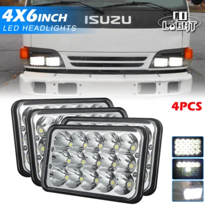 4PCS For Isuzu NQR NPR NPR-HD FTR Kenworth 4x6" LED Headlights Hi/Lo Sealed Beam - Image 1 of 4
