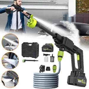 30Bar Akku Hochdruckreiniger +1 Akkus Auto Mobiler Druckreiniger Spritzpistole - Bild 1 von 12