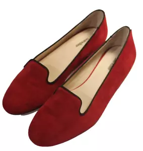 Sandler Side AU 9B Red Suede Tyler Flat Comfortable Classic Loafers Shoes 40 - Picture 1 of 9
