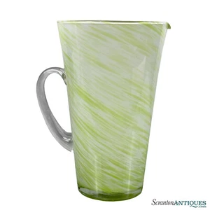 Mid-Century Italian Murano Green Art Glass Ewer Pitcher - Picture 1 of 8