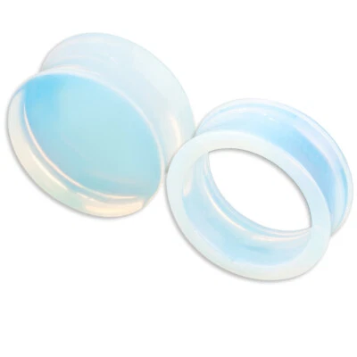 Flesh Tunnel Plug Opal double flared Regenbogen 4-22mm  Stein Glas Opalite  Z118 - Bild 1 von 2