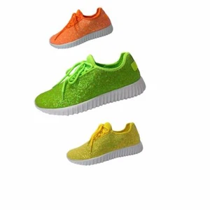 Athletic Classic Casual Women Glitter Lace Up Fashion Light Weight shoes Sneaker - Picture 1 of 18