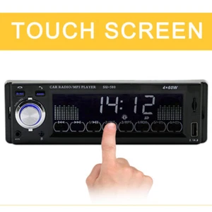 Single 1 Din Car Stereo Radio Bluetooth FM MP3 Player Touch Screen In-Dash USB - Picture 1 of 7