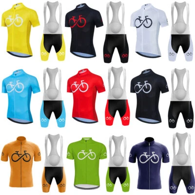 Men's Cycling Bib Shorts and Jersey Kit Short Sleeve Cycling Jersey Set S-5XL - Image 1 of 4