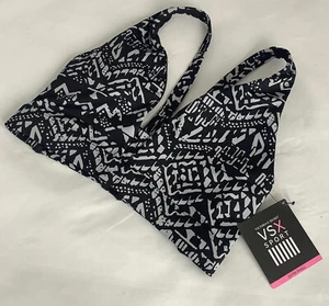 Victoria’s Secret VSX Sport Black Aztec Strappy Back Sports Bra - Size XS - BNWT - Picture 1 of 5