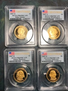 2007-S PCGS PR69DCAM Proof Presidential Dollars 4 coin set! - Bild 1 von 2