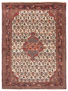 Hamedan Tappeto Persiano Annodato a Mano 150 x 108 cm-Orient, Tappeto, Beige - Picture 1 of 9