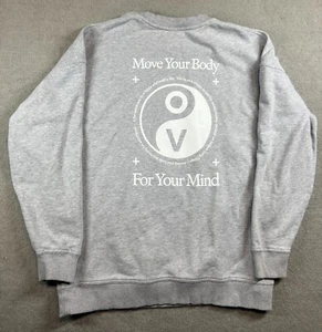 Outdoor Voices Sweatshirt Womens Large Grey Move Your Body Crewneck Yoga Lounge - Picture 1 of 11