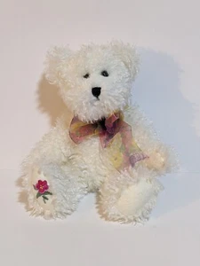 Oso de peluche blanco con flor roja rosa pata 2003 colección Boyds - Imagen 1 de 6