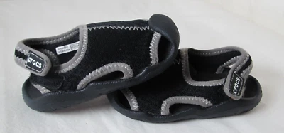 Crocs Children's Black Mesh Dual Comfort Sandals Size 7C - Image 1 of 4