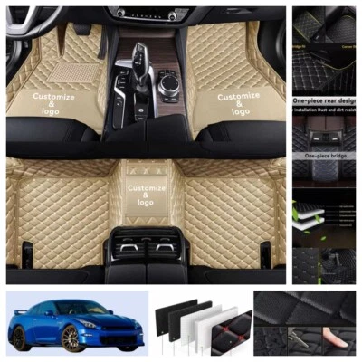 Fit For Nissan GT-R 2007-2024 Car Floor Mats PU Leather Custom Carpets Foot Pads Foto 1 de 4