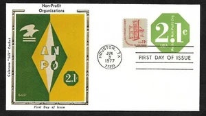 #U578 2.1c (Non-Profit) Stamped Envelope- Colorano "Silk" FDC + #1593 - Picture 1 of 2