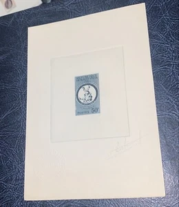 PXSTAMPS Haute Volta 1963 Olympic Wrestling Artist Signed Die Proof PX2 - Picture 1 of 1