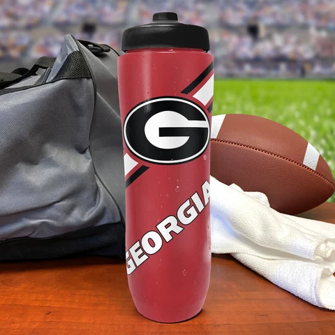 NCAA Georgia Bulldogs Water Bottle.  BPA Free Holds 32 Ounces Cover
