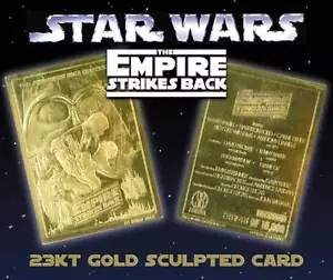 Star Wars EMPIRE STRIKES BACK Movie Poster 23KT Gold Card Sculptured #/10,000 - Picture 1 of 1