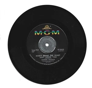 Connie Francis-Drop It Joe/Heart That Loves You Vinyl 45-RPM Record #K13059 - Picture 1 of 2