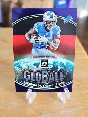 2021 Panini Donruss Optic GloBall Purple Amon-Ra St. Brown RC 3/25 - Image 1 of 2