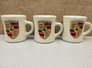 (3) LOGO VICTOR VINTAGE PORSCHE™ 6 oz. TAZZINE DA CAFFÈ CLASSICHE DINER PARETE SPESSA - Foto 1 di 11