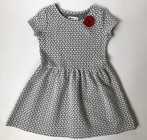 Epic Threads Toddler Girls Short Sleeve White And Black Heart Dress 5T - Picture 1 of 6