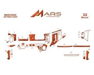 Mercedes Actros 2021- 32Pcs Fit Interior Dash Trim Cover Kit Wood - Bild 1 von 14