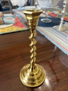 Vintage 8" Messing Spiral Kegel Kerzenständer Halter Messing Gerste - Bild 1 von 4