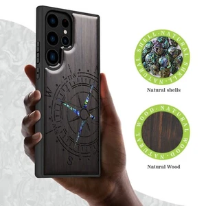 Hand-inlaid Wood Case for Samsung Galaxy S24 S23 Ultra S22 S21 Plus FE Note20 5G - Imagen 1 de 12