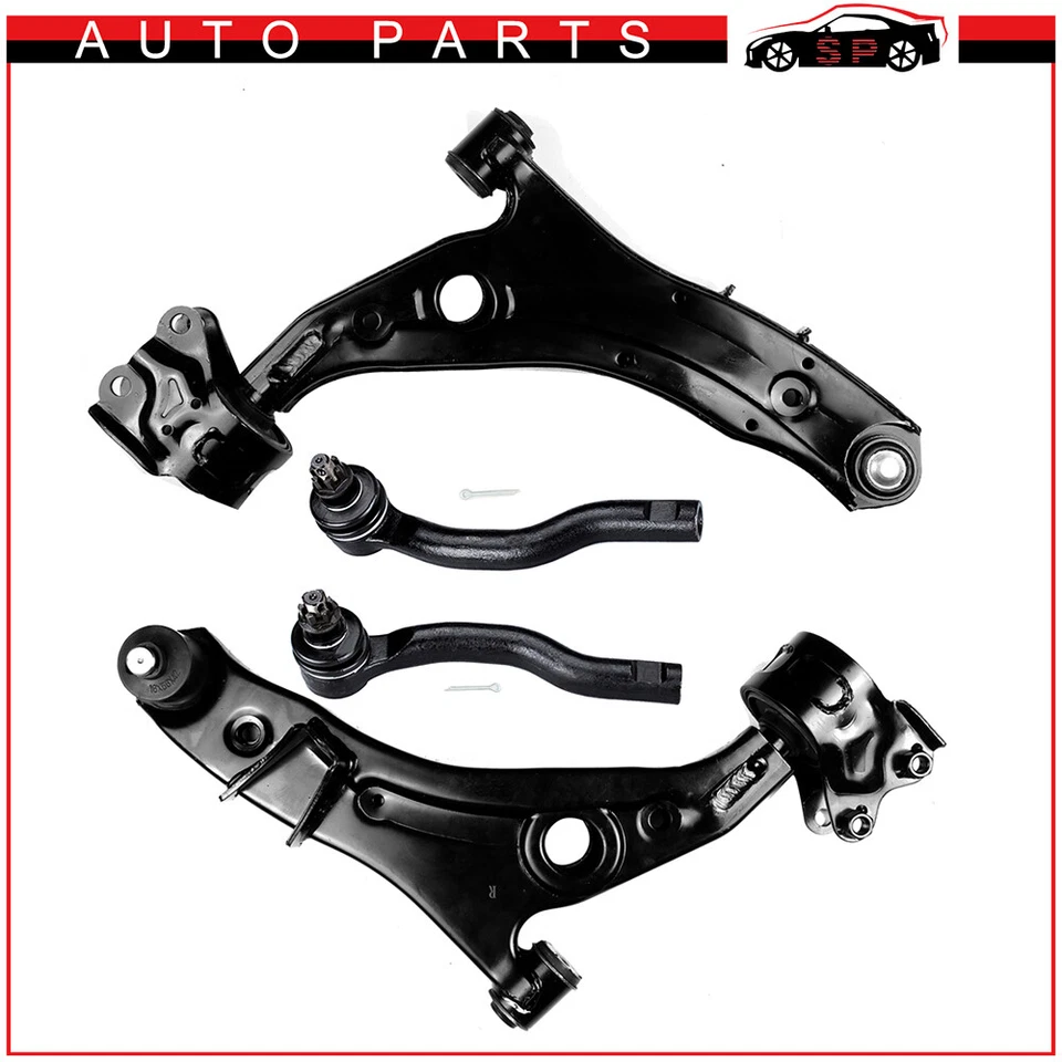 Braços de controle inferiores 4 peças juntas esféricas extremidades externas da haste de amarração para 2007-2013 Mazda CX-9 - Imagem 1 de 4