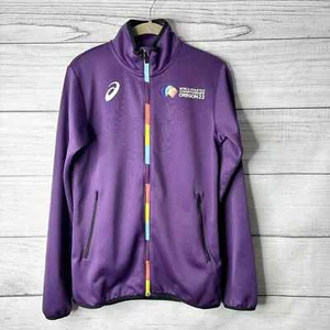 ASICS Jacket Men's XS Purple Full Zip Lightweight Windbreaker Multicolor - Picture 1 of 6
